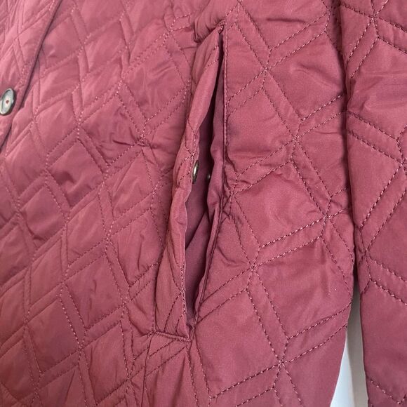Lands End Womens Primaloft Packable‎ Jacket Size 18 Burgundy Quilted Barn New - Picture 8 of 16